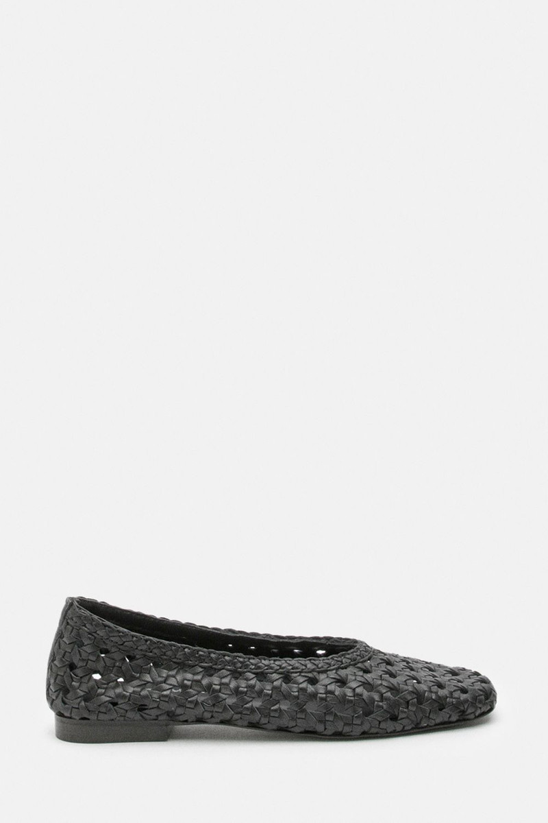 Leather Woven Ballet Pump 3