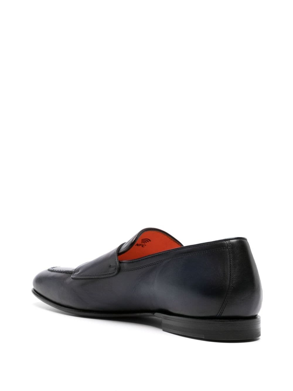 double-buckle leather monk shoes - 3