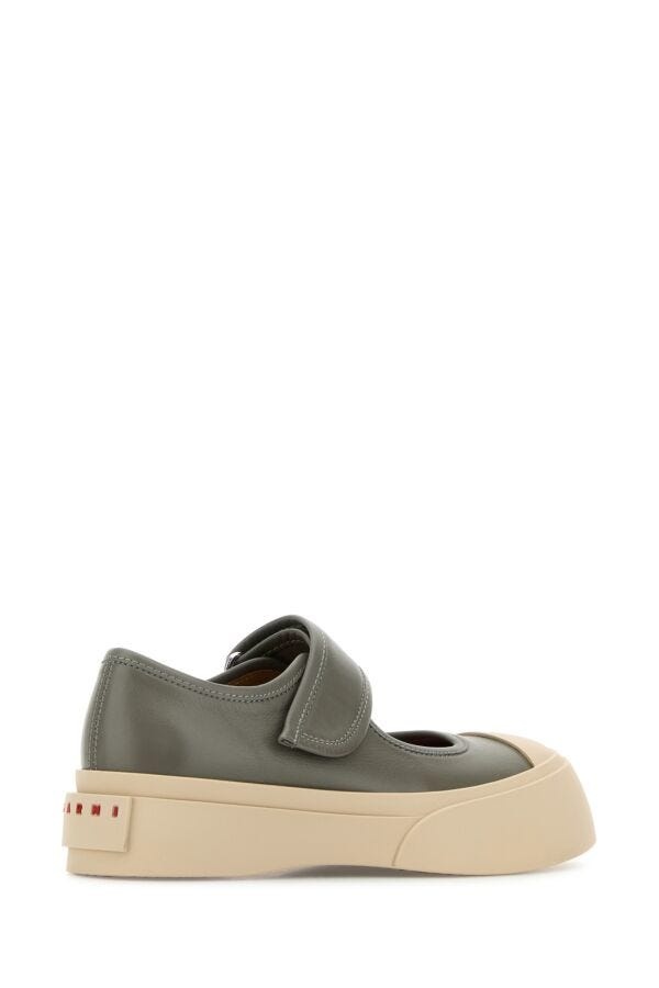 Marni Grey leather Mary Jane sneakers | gebnegozionline