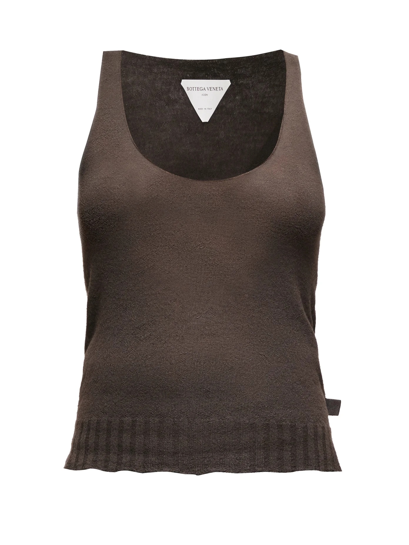 Scoop-neck fine-knit cashmere tank top - 1