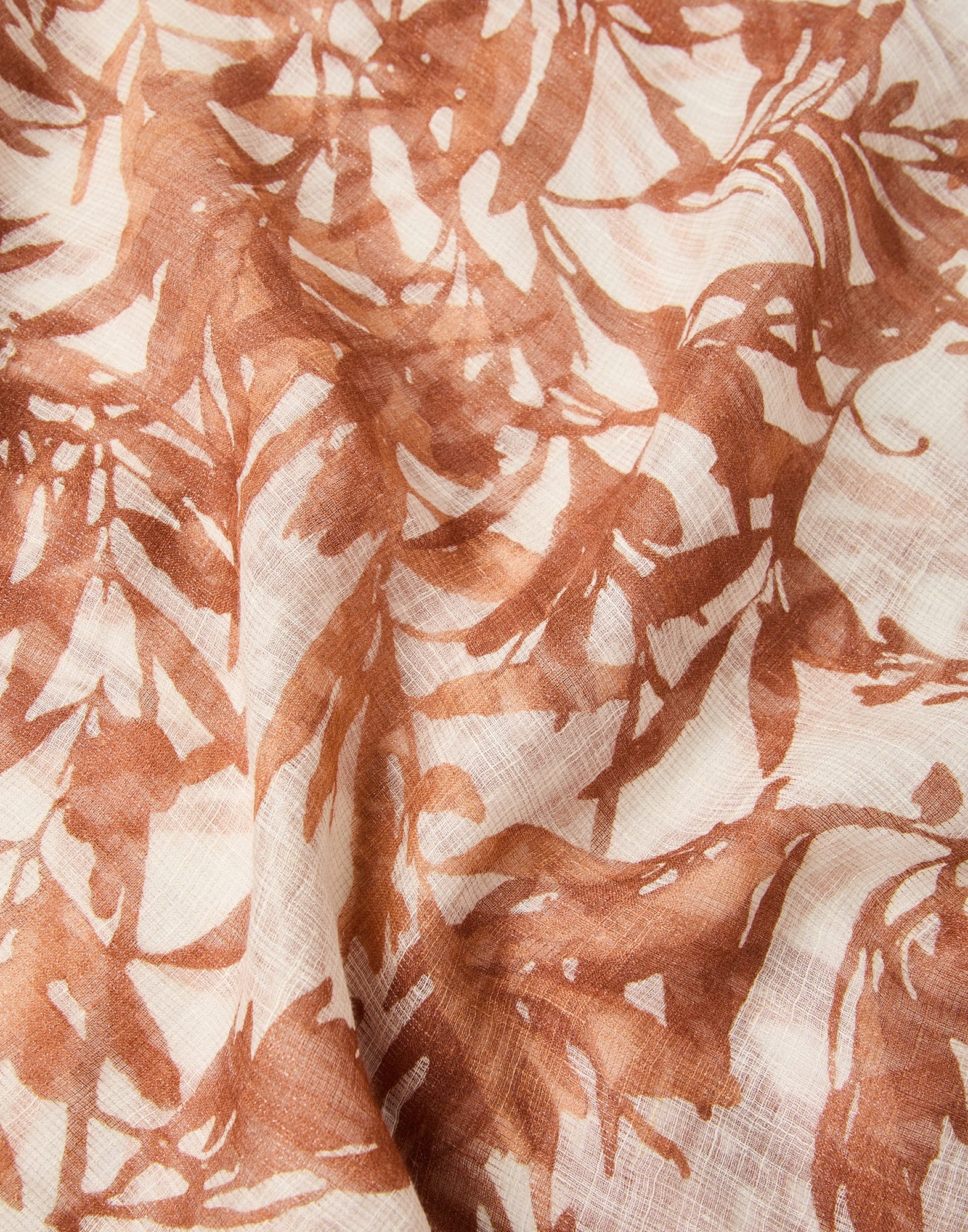 Sparkling herbarium print linen scarf - 3