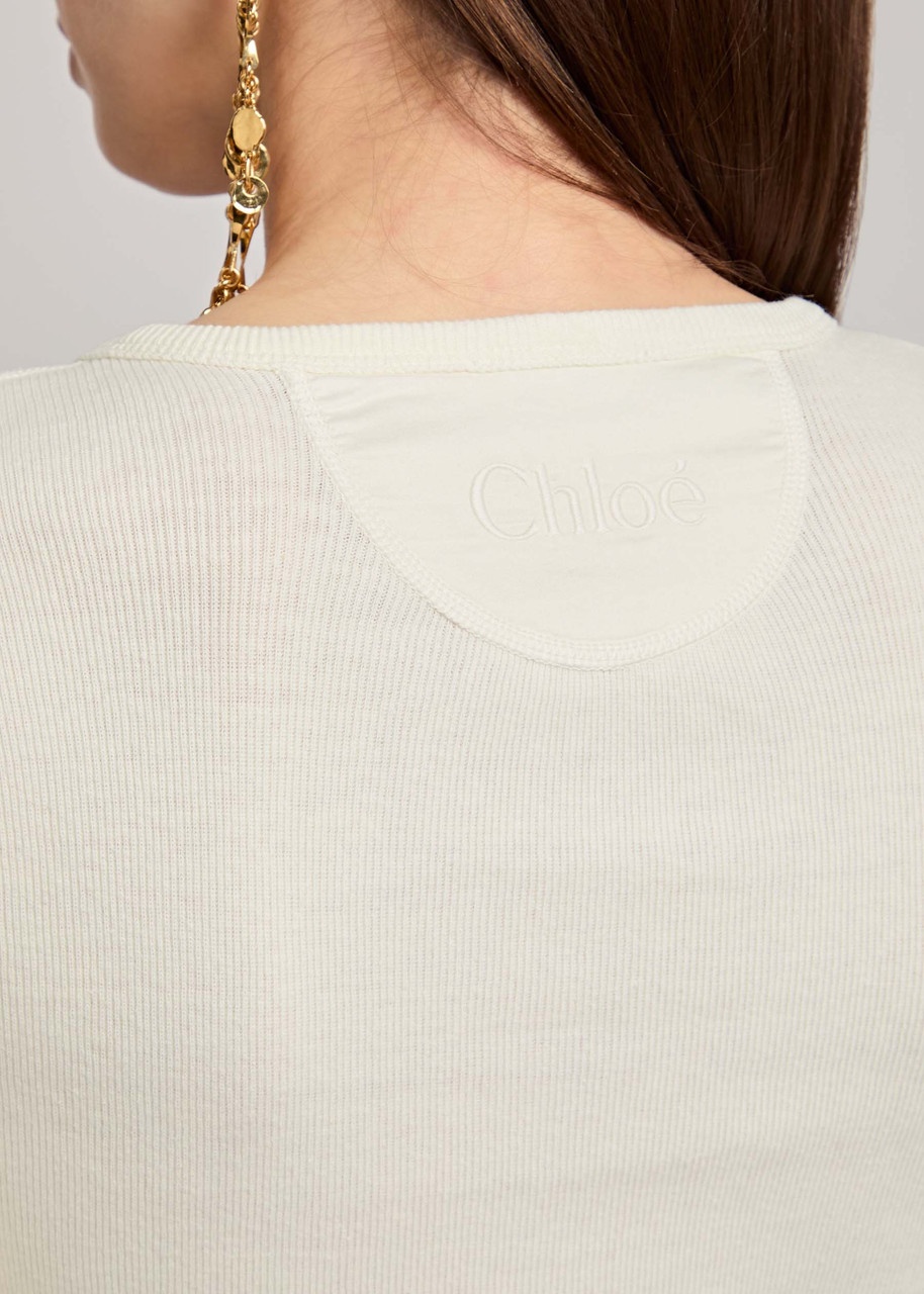 Chloe Ribbed Logo Cotton top - 5