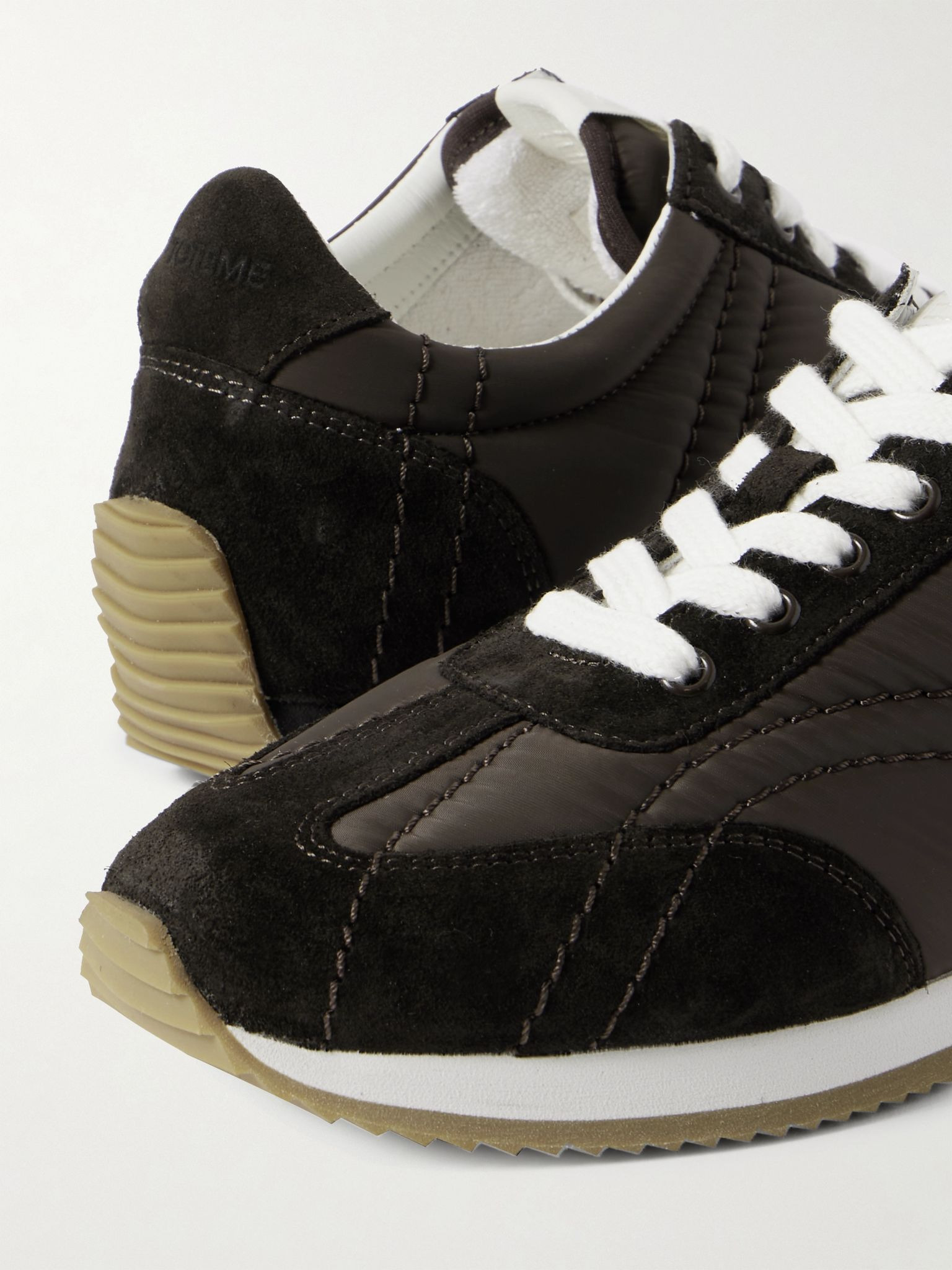 The Sport suede and shell sneakers Chocolate - 4