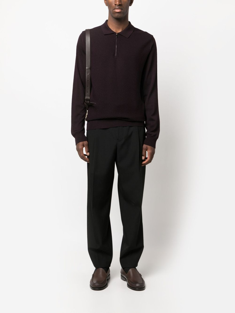 CORNELIANI fine-knit virgin wool polo shirt outlook