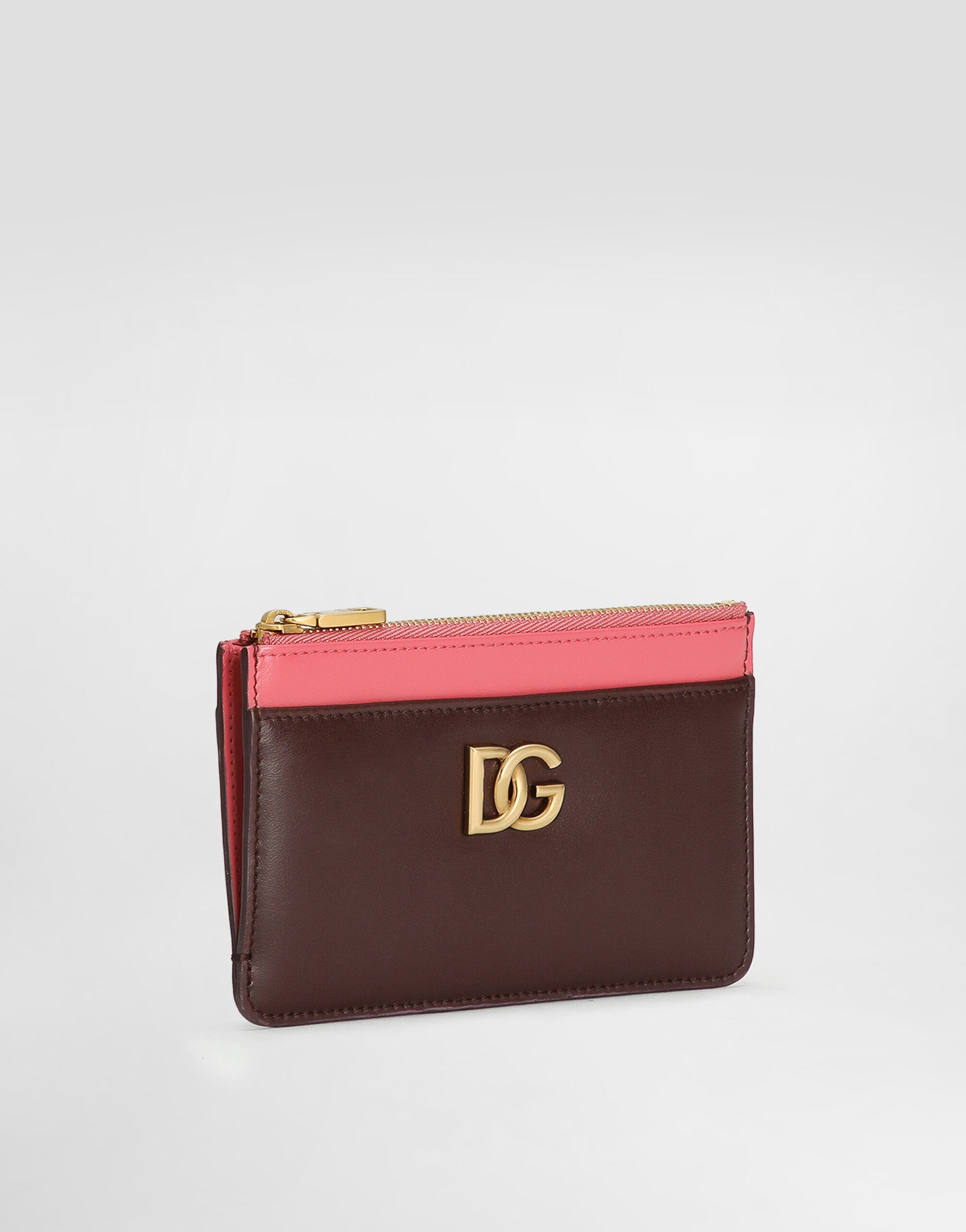 Calfskin card holder with DG logo - 2