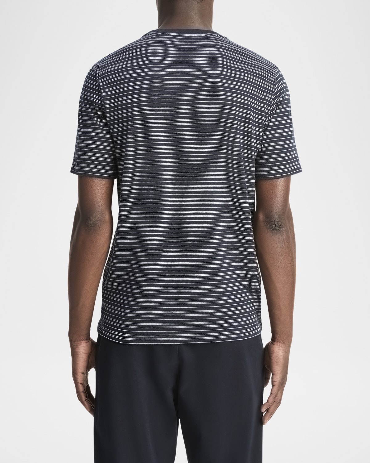 Men's Cotton Thin Stripe Crewneck T-Shirt - 3