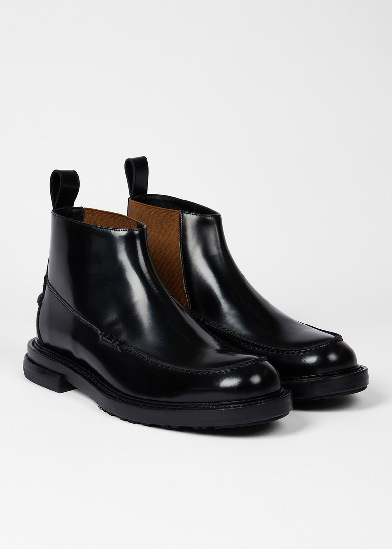 Paul Smith Black Leather 'Garth' Boots outlook