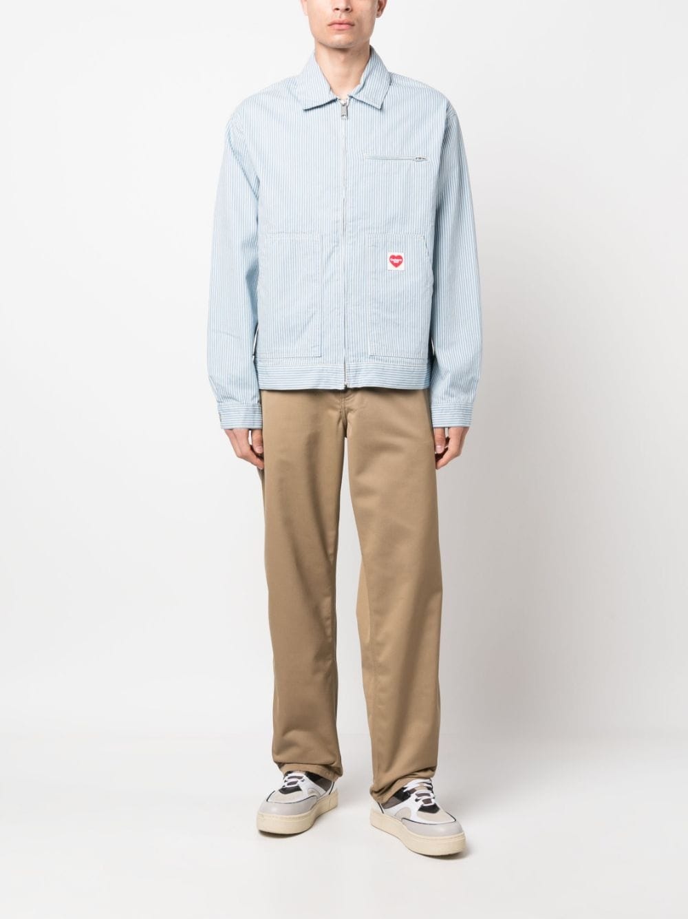 logo-patch cotton jacket - 2