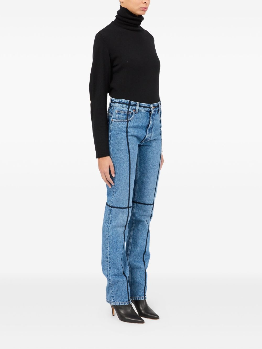 contrast-stitch jeans - 3