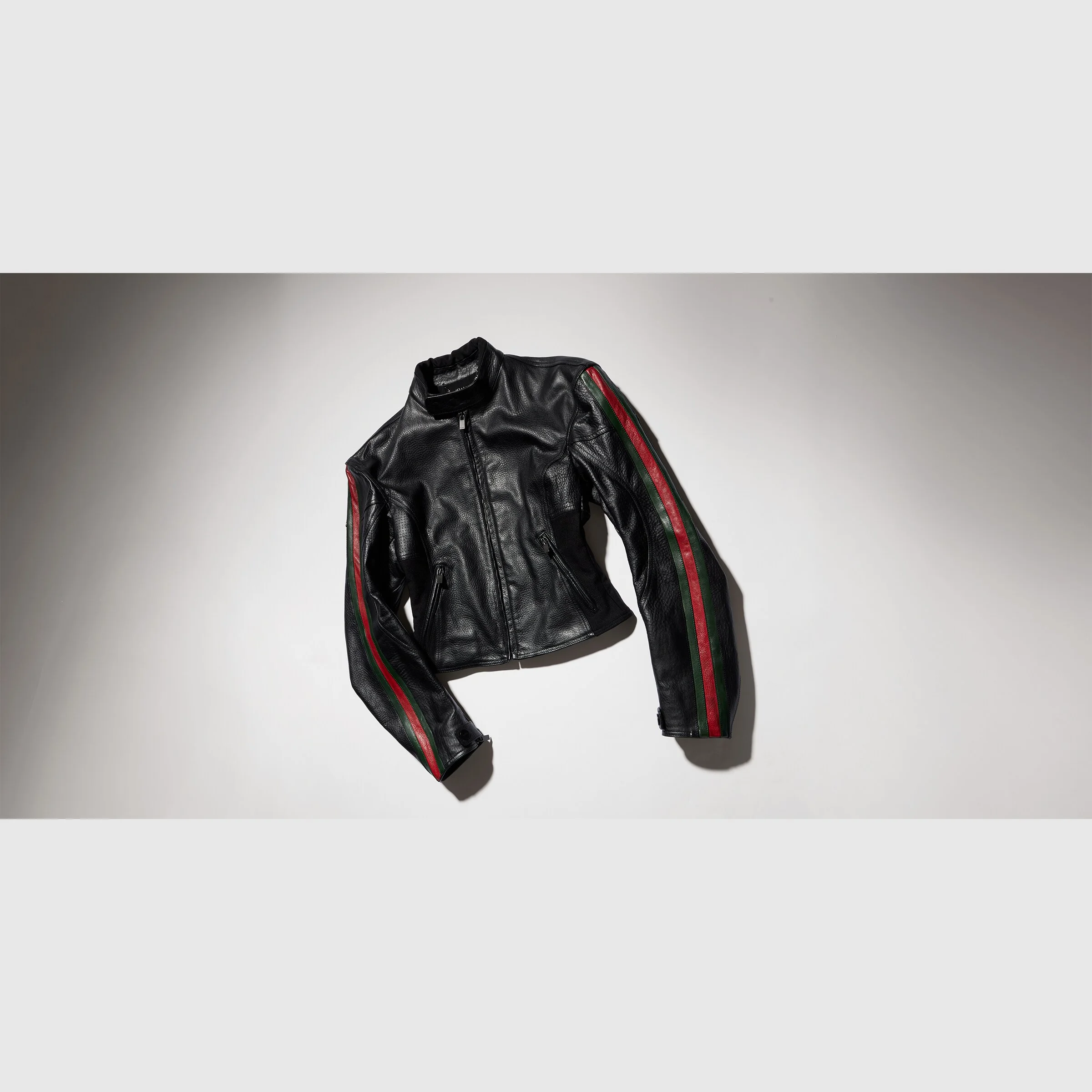 Leather biker jacket with Web - 1