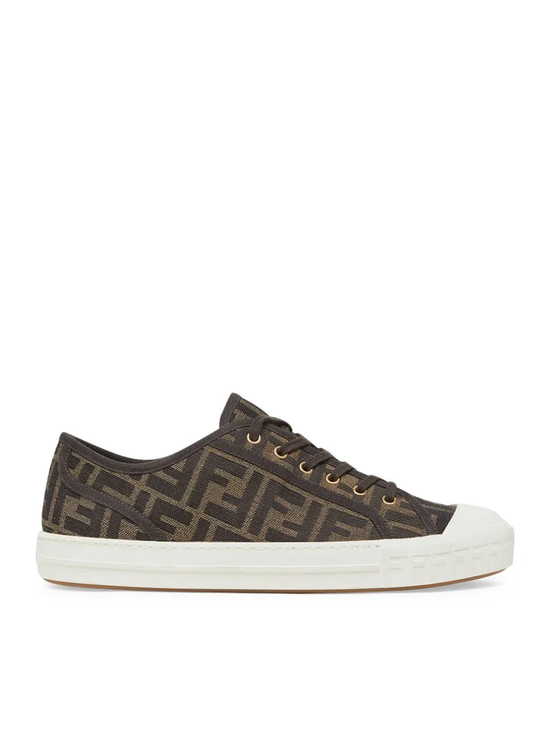 Fendi Women Domino Low Top Sneaker In Ff Fabric - 1