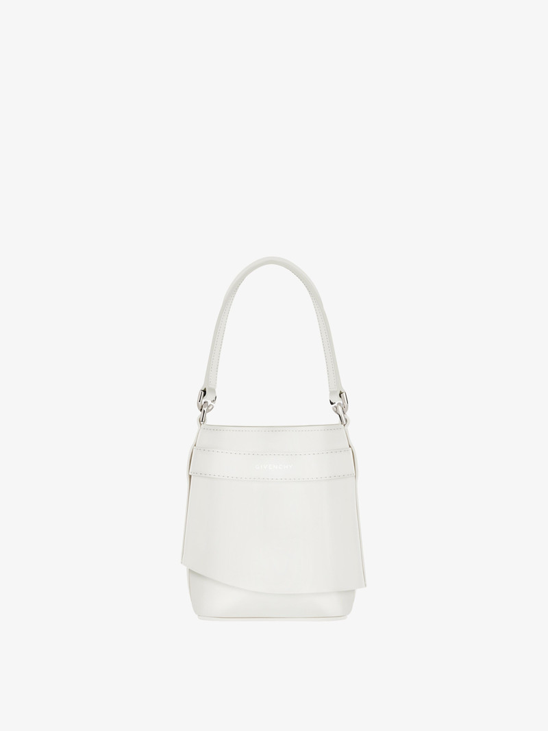 MICRO SHARK LOCK BUCKET BAG IN BOX LEATHER 5