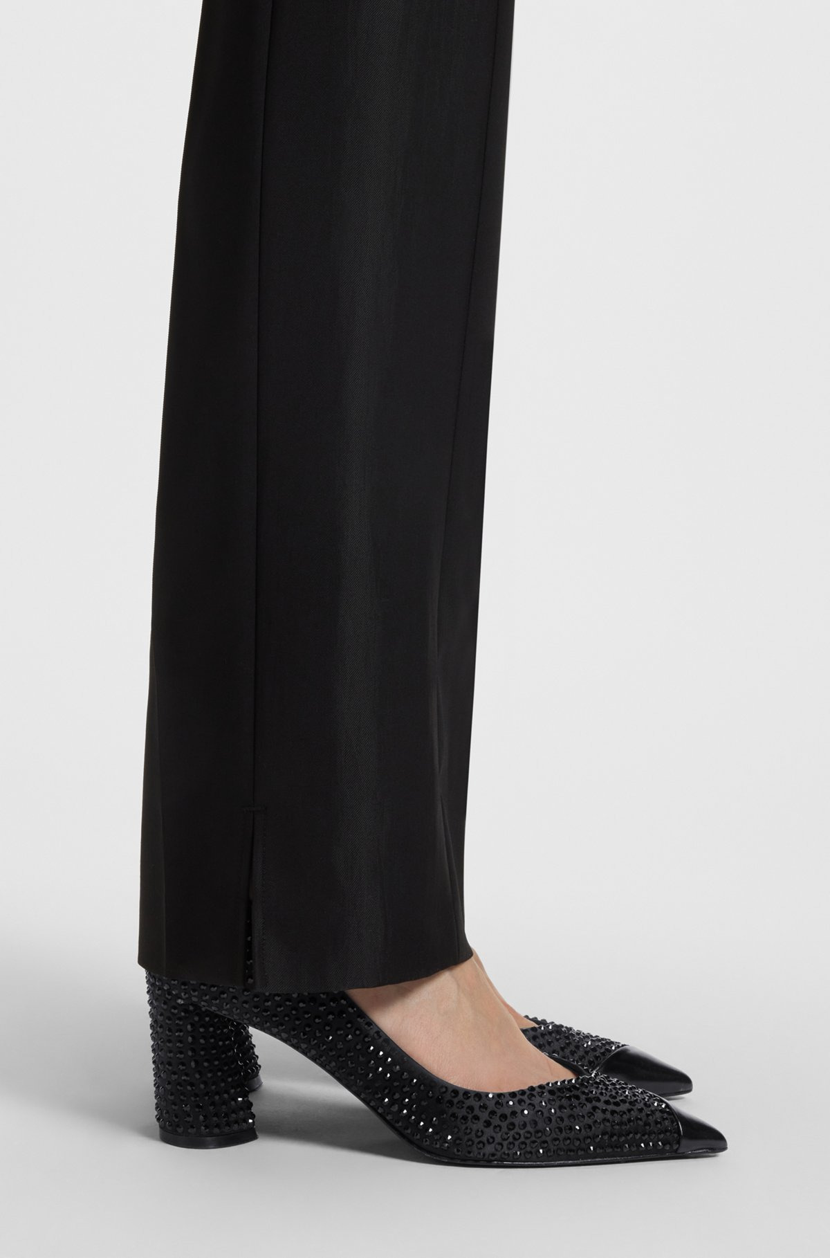 SATIN PUMPS WITH RHINESTONES WITH 7CM HEEL - 4