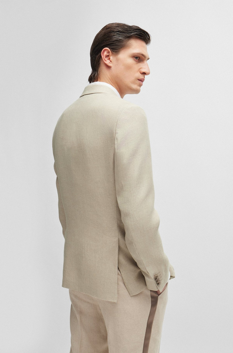 BOSS SLIM-FIT TUXEDO IN MICRO-PATTERNED LINEN outlook