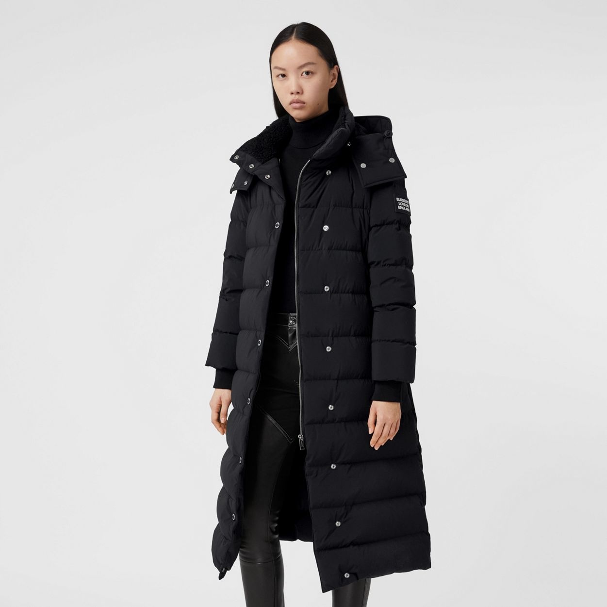 Detachable Hood Belted Puffer Coat - 7