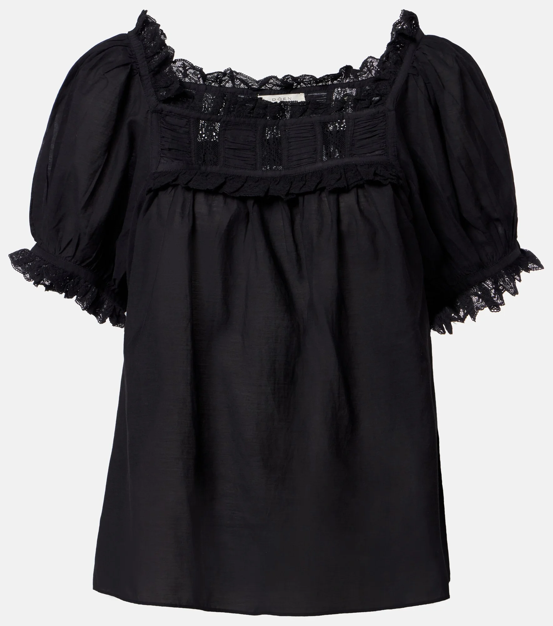 Frances lace-trimmed cotton-blend top - 1