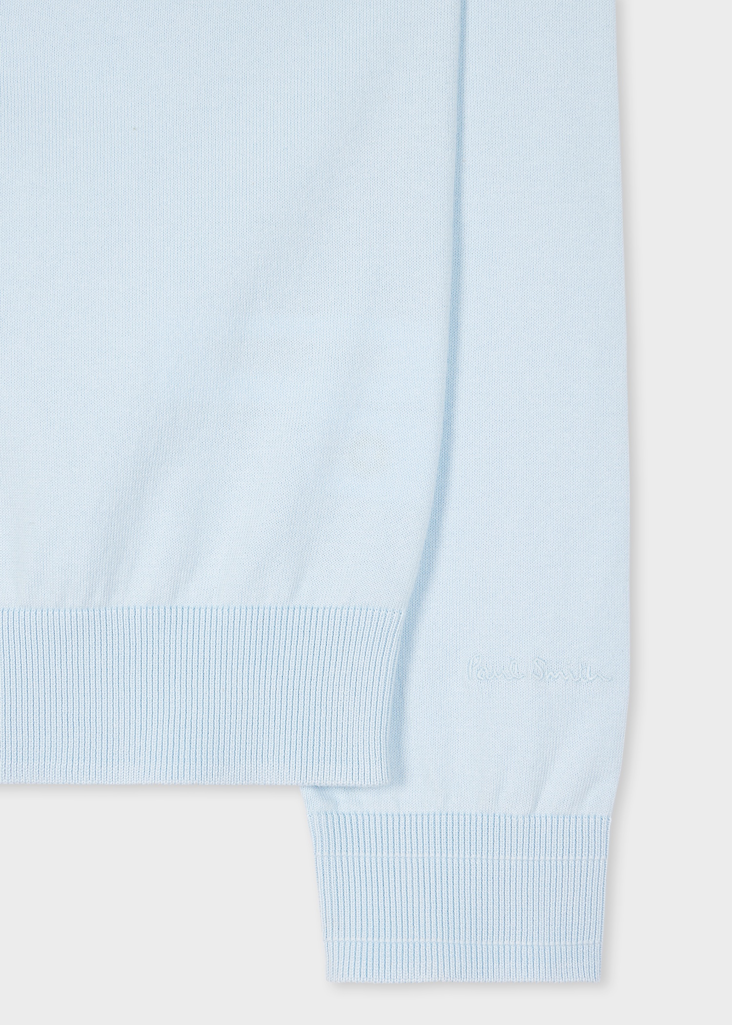 Light Blue Organic Cotton Crew Neck Sweater - 2