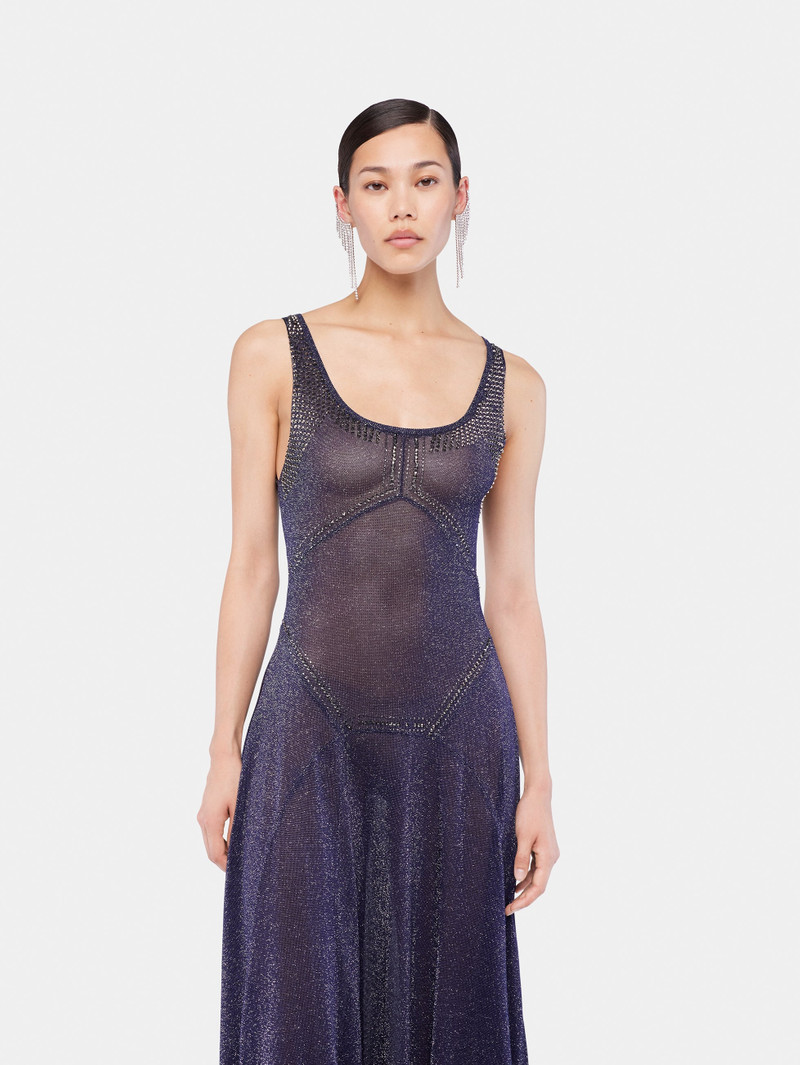 FLARED KNIT DRESS WITH HOTFIX DETAILS 4