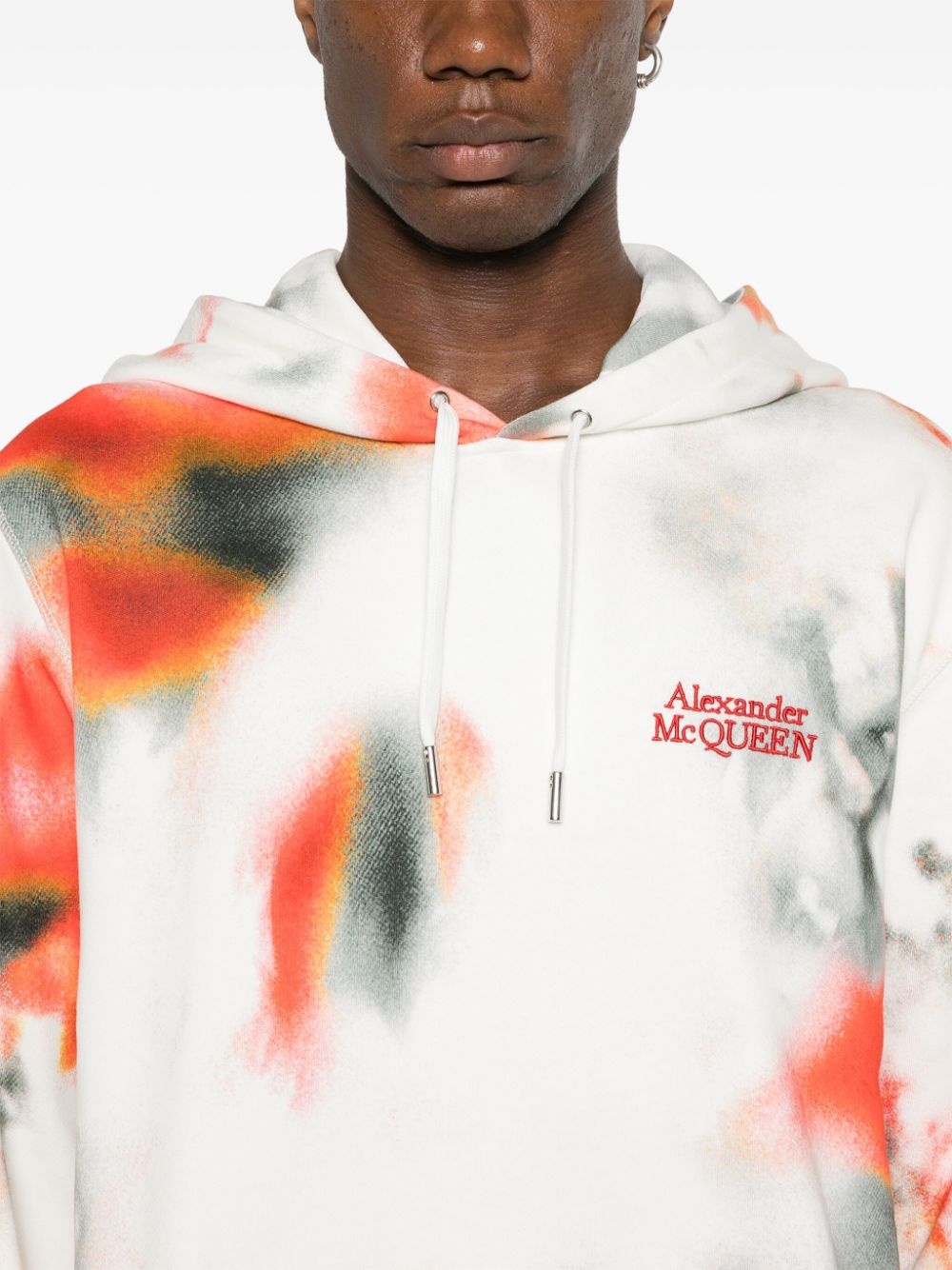 logo-embroidered tie-dye hoodie - 5