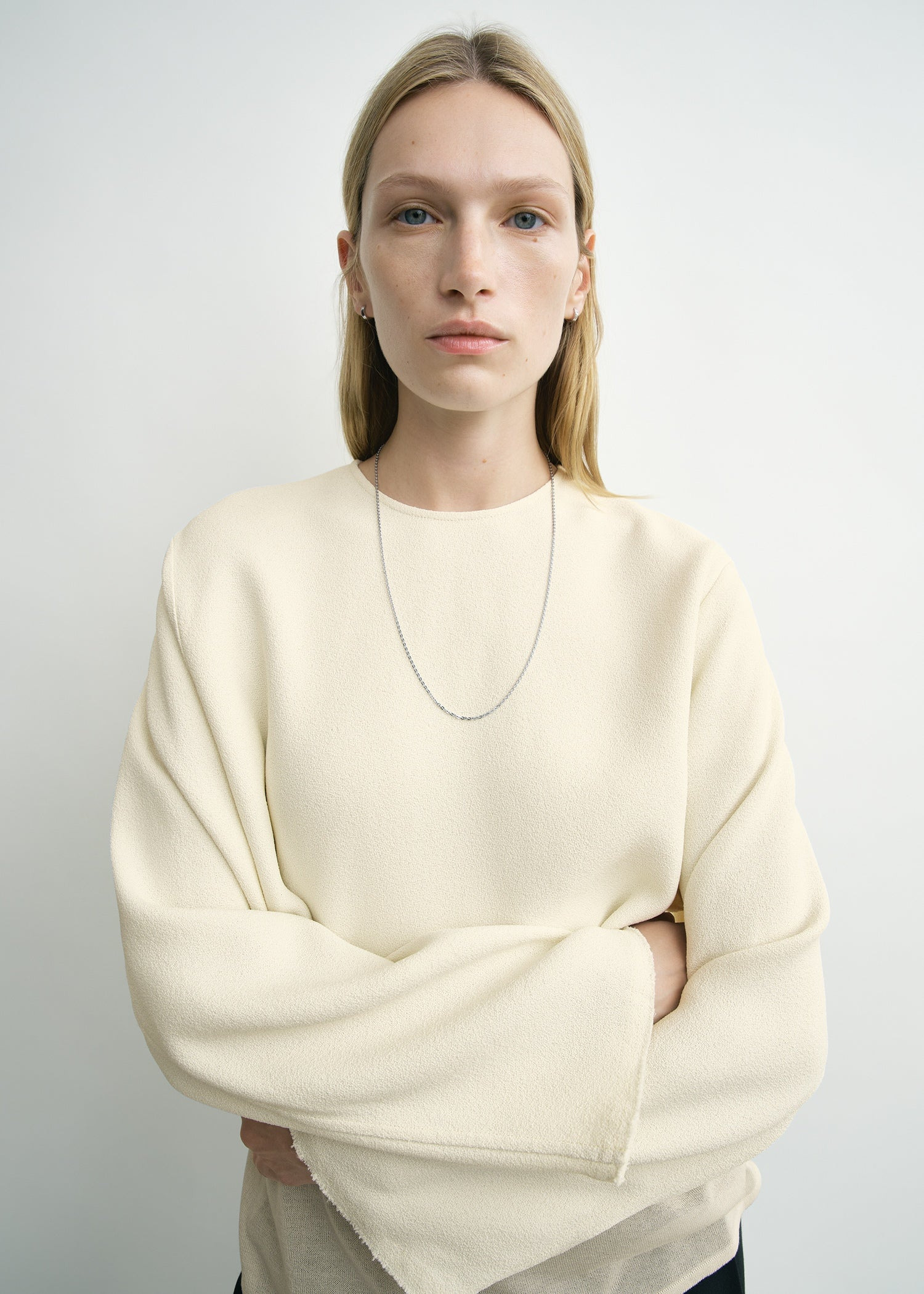 Cropped sablé blouse macadamia - 5