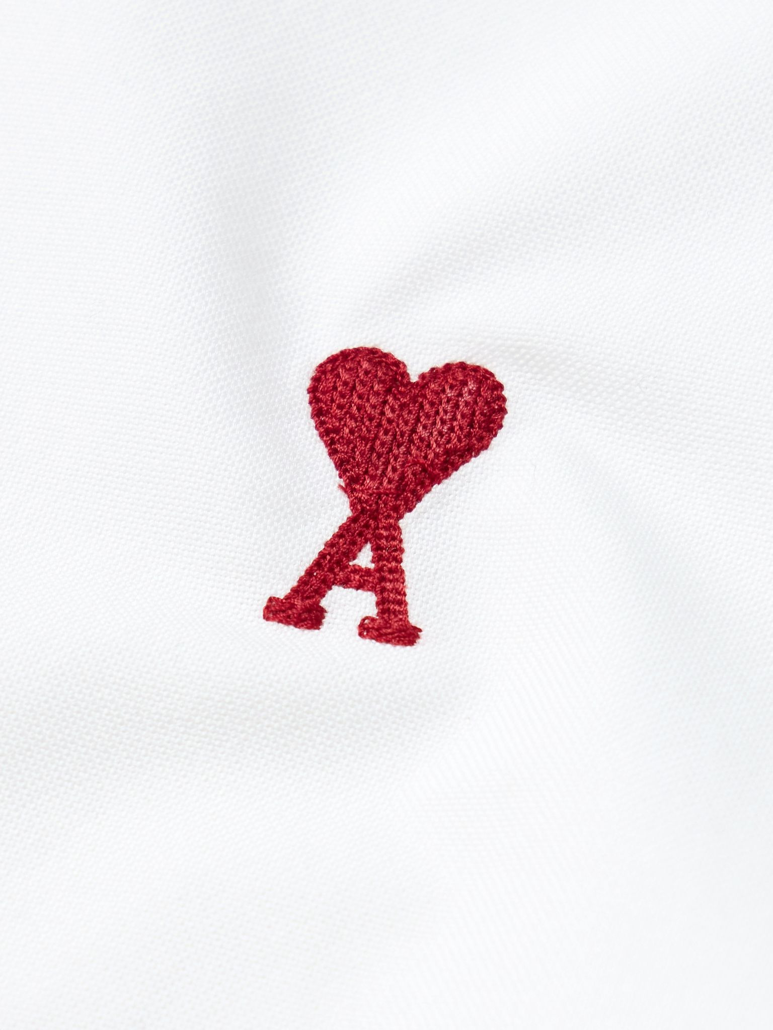 Button-Down Collar Logo-Embroidered Cotton Oxford Shirt White - 5