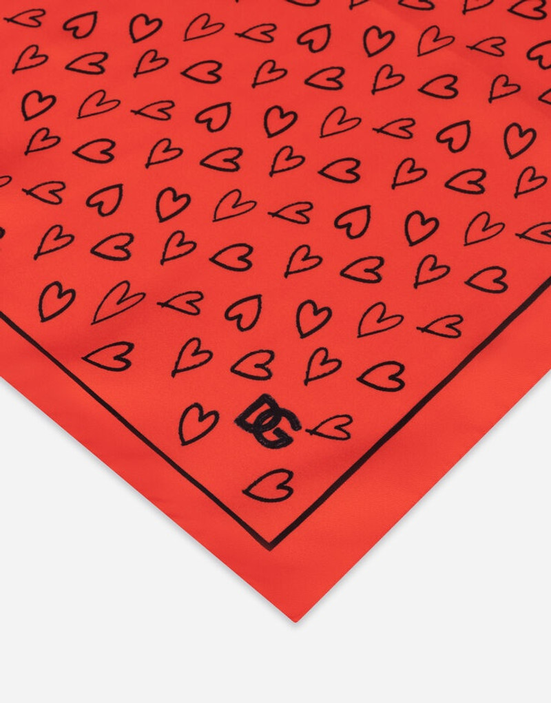 Dolce & Gabbana Heart-print silk bandanna outlook