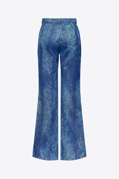 AREA CRYSTAL BUTTON FUR PRINTED JEANS outlook