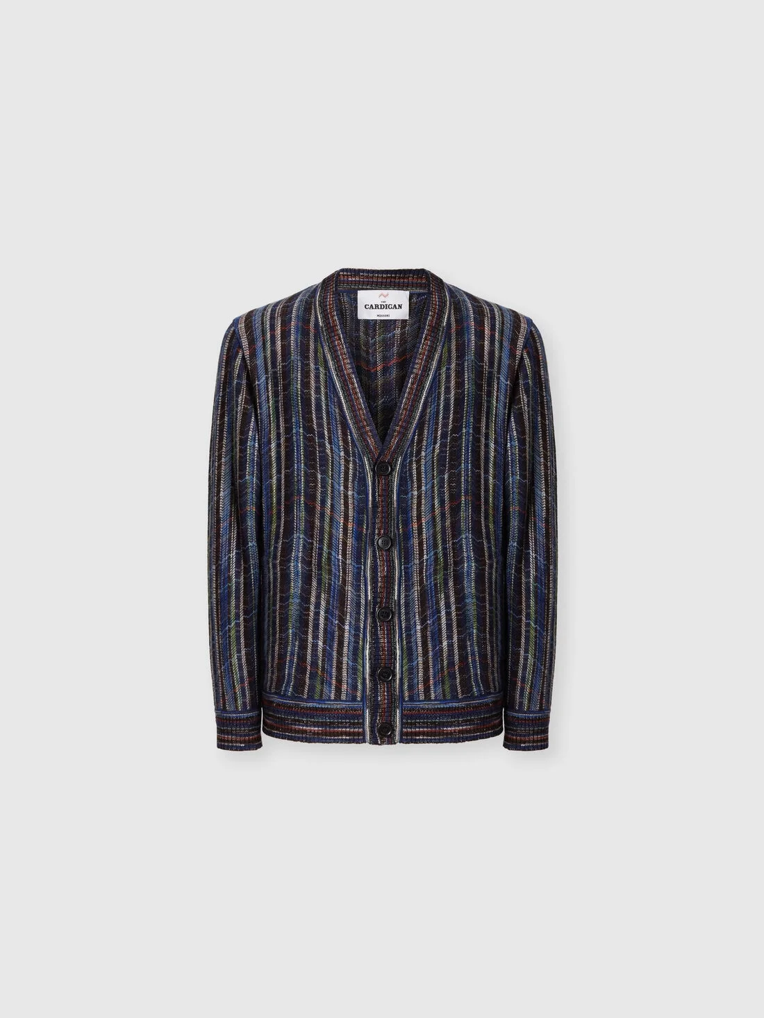 Wool and viscose cardigan with side pockets - 1