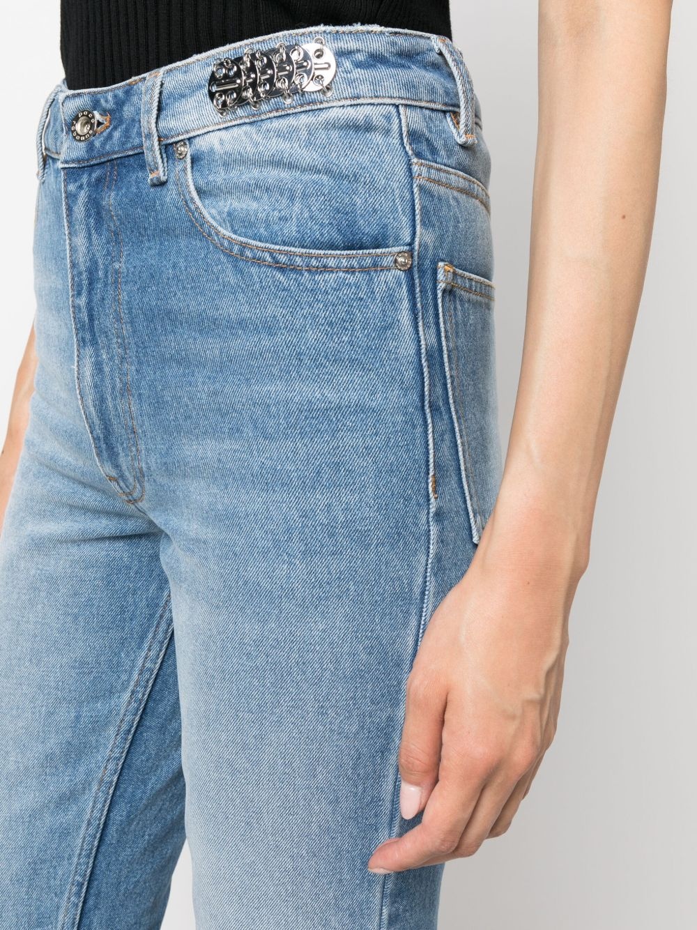 coin-detail flared jeans - 5