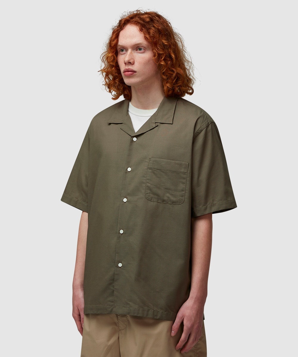 Open collar panama short sleeve shirt - 2