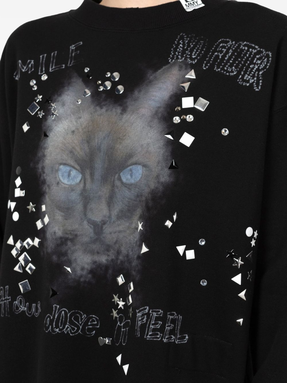 cat-print embellished sweatshirt - 4