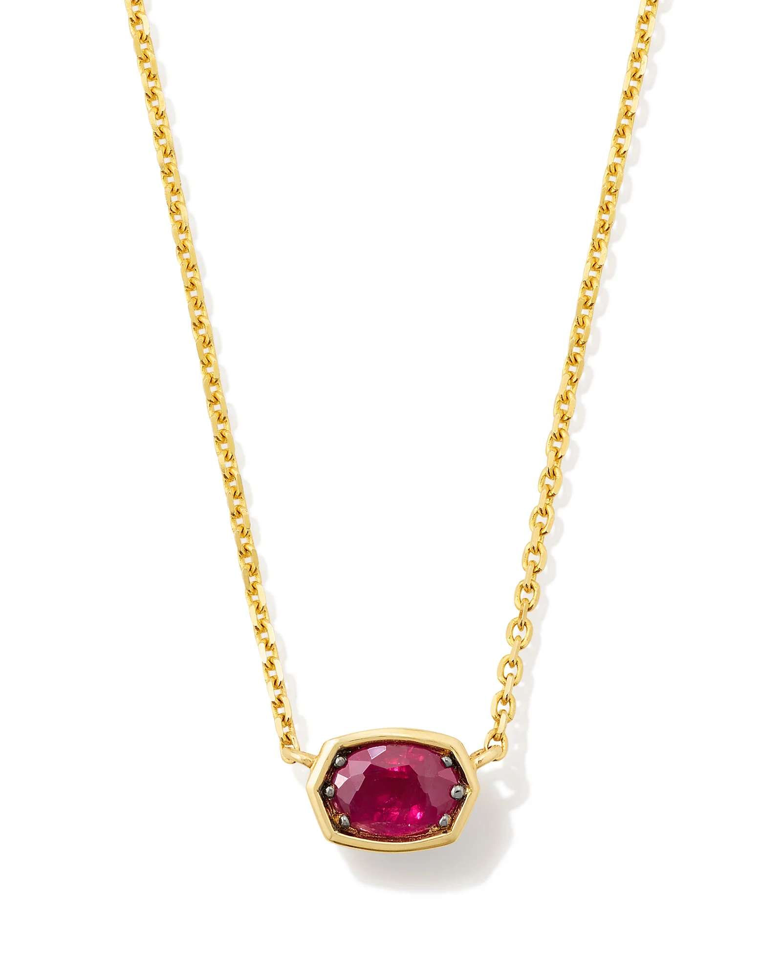 Marisa 14k Yellow Gold July Oval Solitaire Pendant Necklace - 1