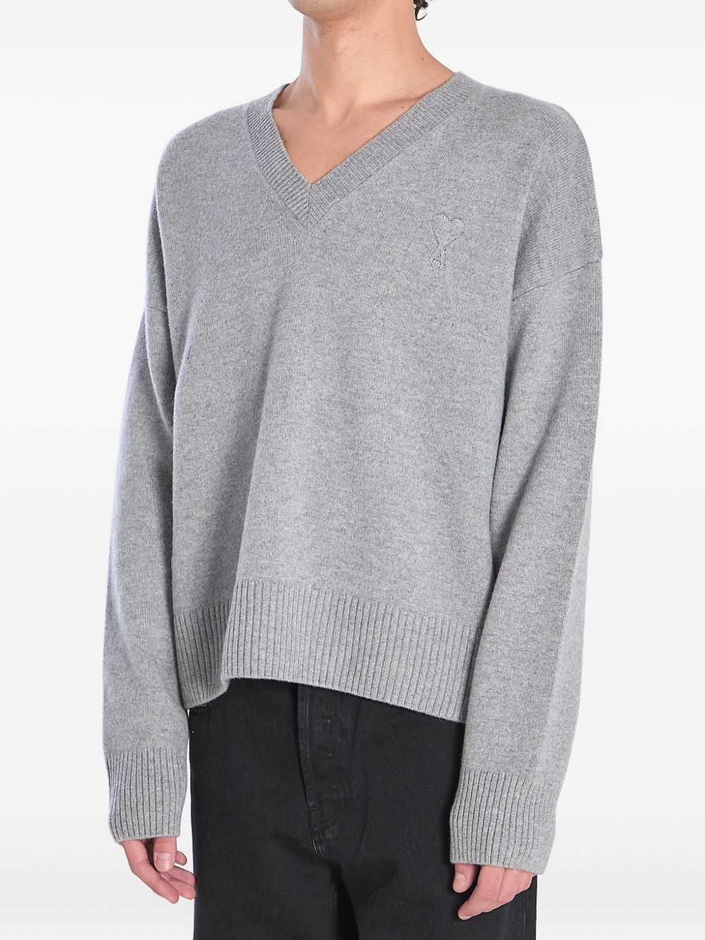 V-neck ribbed sweater - 2