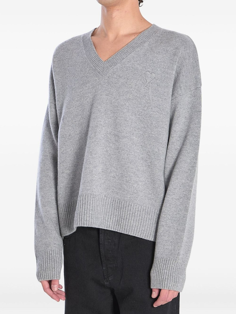 AMI Paris V-neck ribbed sweater outlook