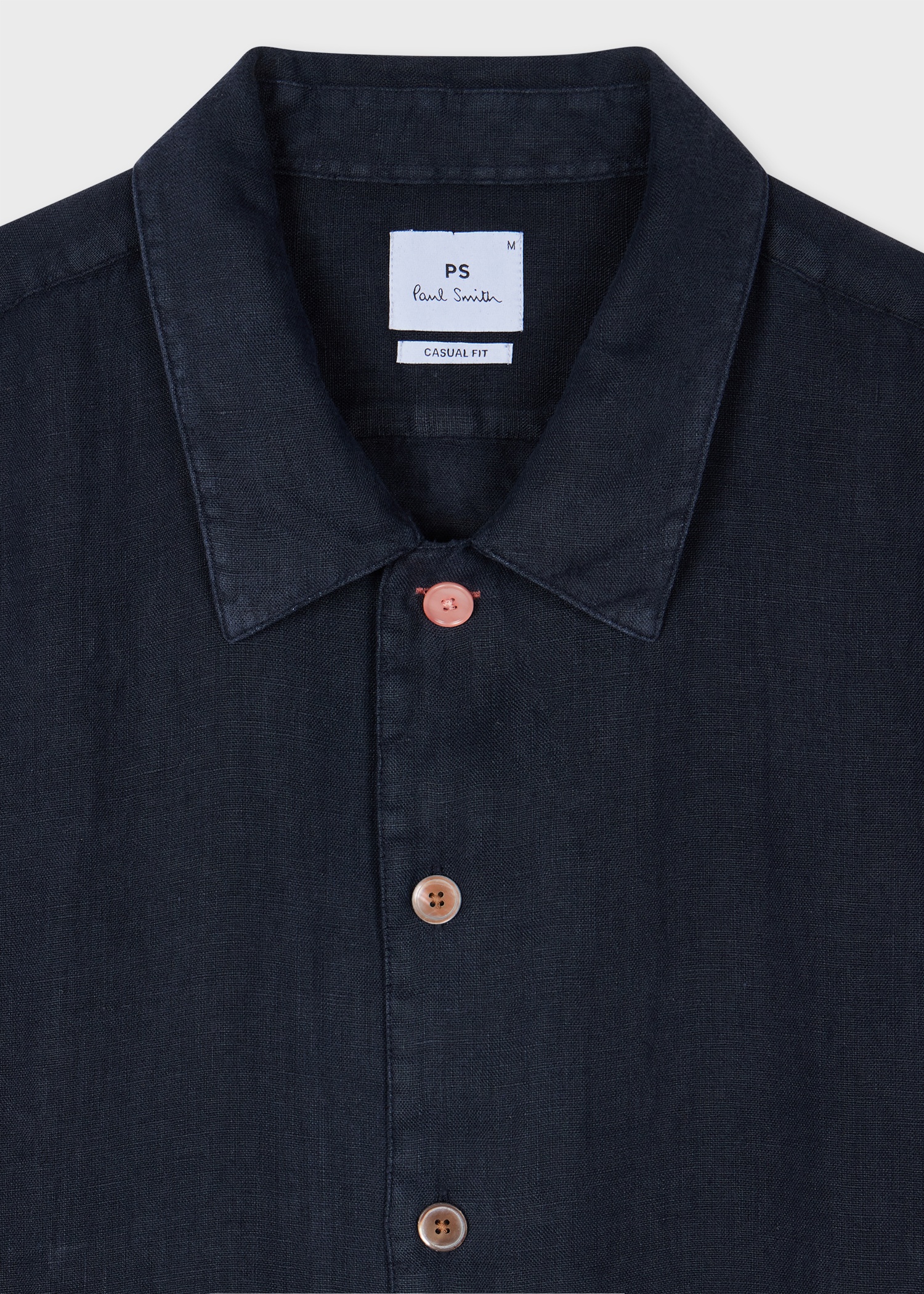 Navy Linen Short-Sleeve Shirt - 2