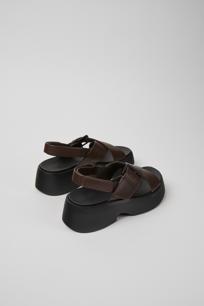 CAMPERLAB Brown Leather Sandals for Women. outlook