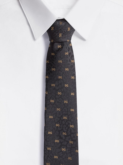 Dolce & Gabbana leopard-print logo tie outlook