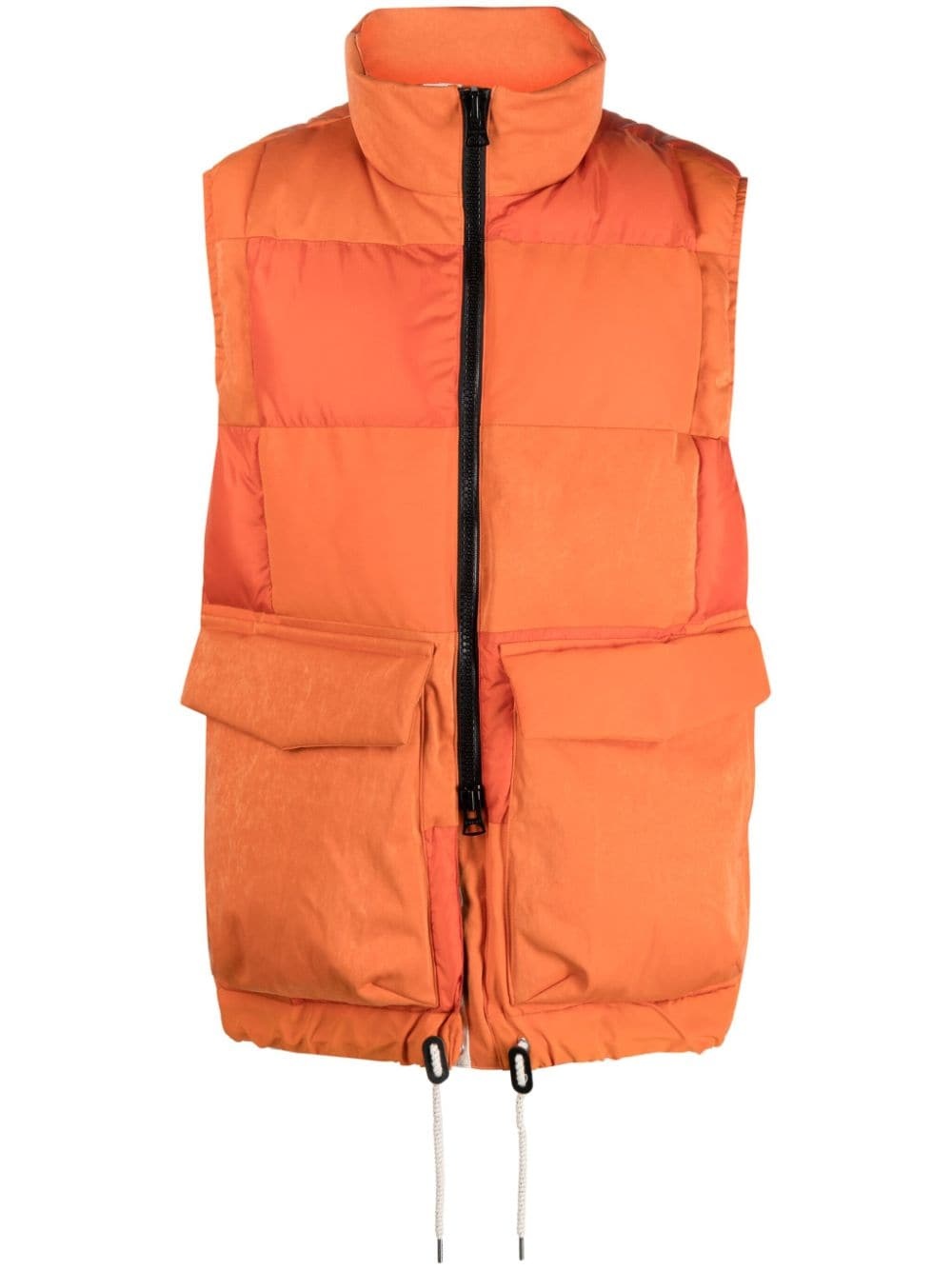 suede-panel padded gilet - 1