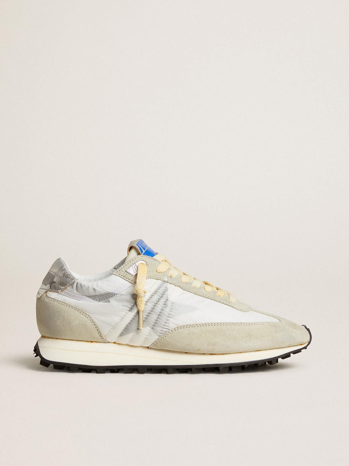 ★Golden ★マラソン ナイロン アッパー ベージュ スター Golden Goose Women's Marathon with white nylon upper and
