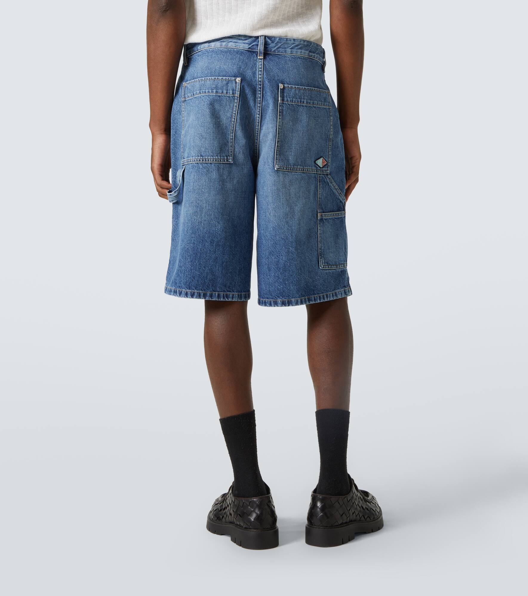High-rise denim Bermuda shorts - 4