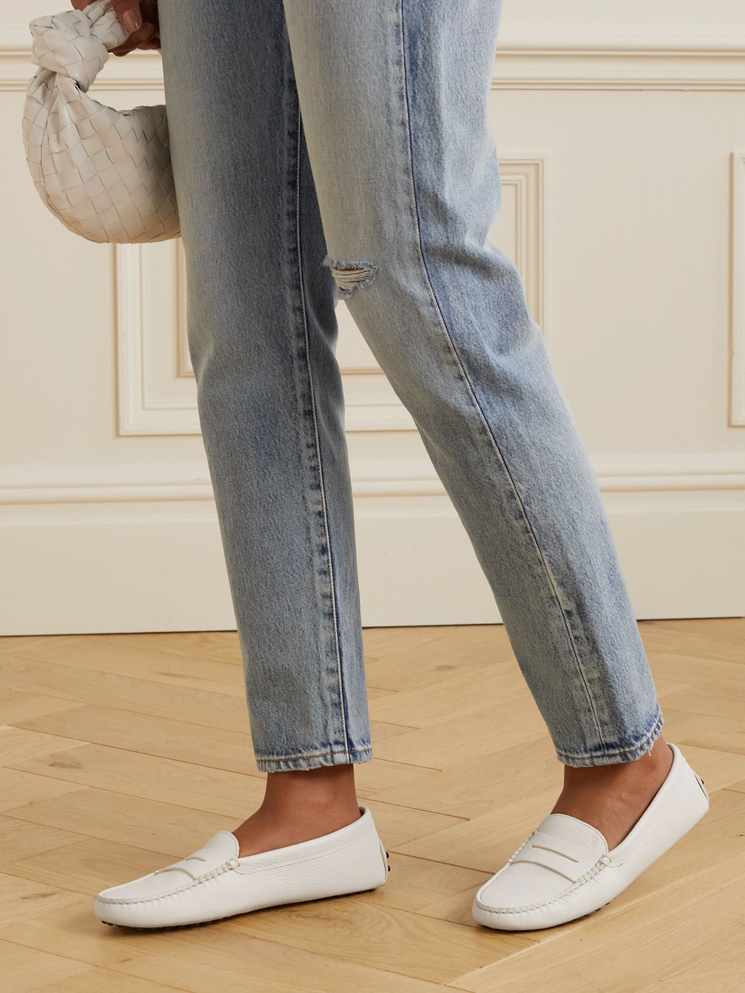 Gommino textured-leather loafers White - 2