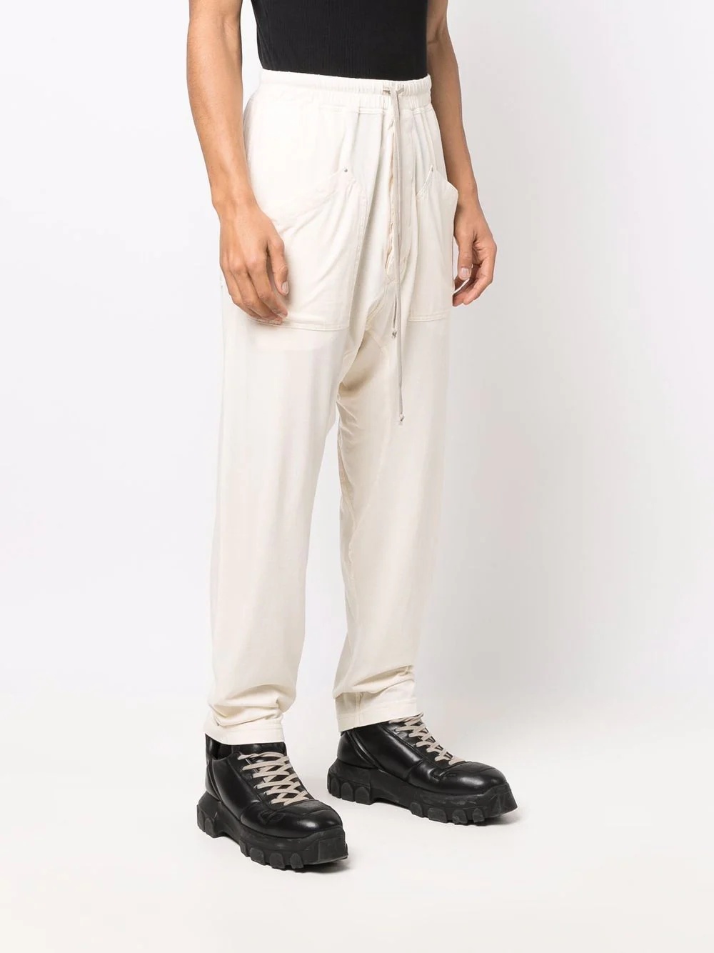 drawstring straight-leg trousers - 3