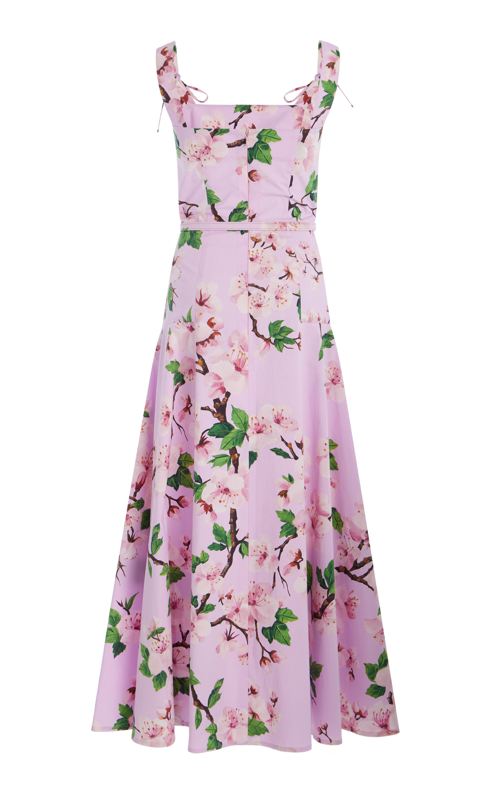 Belted Cotton Poplin Midi Dress pink - 5