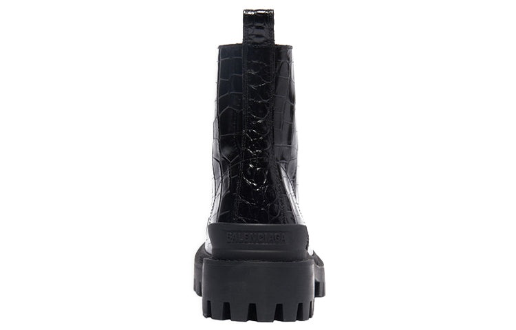 (WMNS) Balenciaga Strike Martin Boots Black 600970WA9D01000 - 4