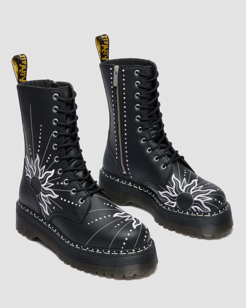 JADON HI SOLAR FLARE Reclaimed Leather Platform Boots 8