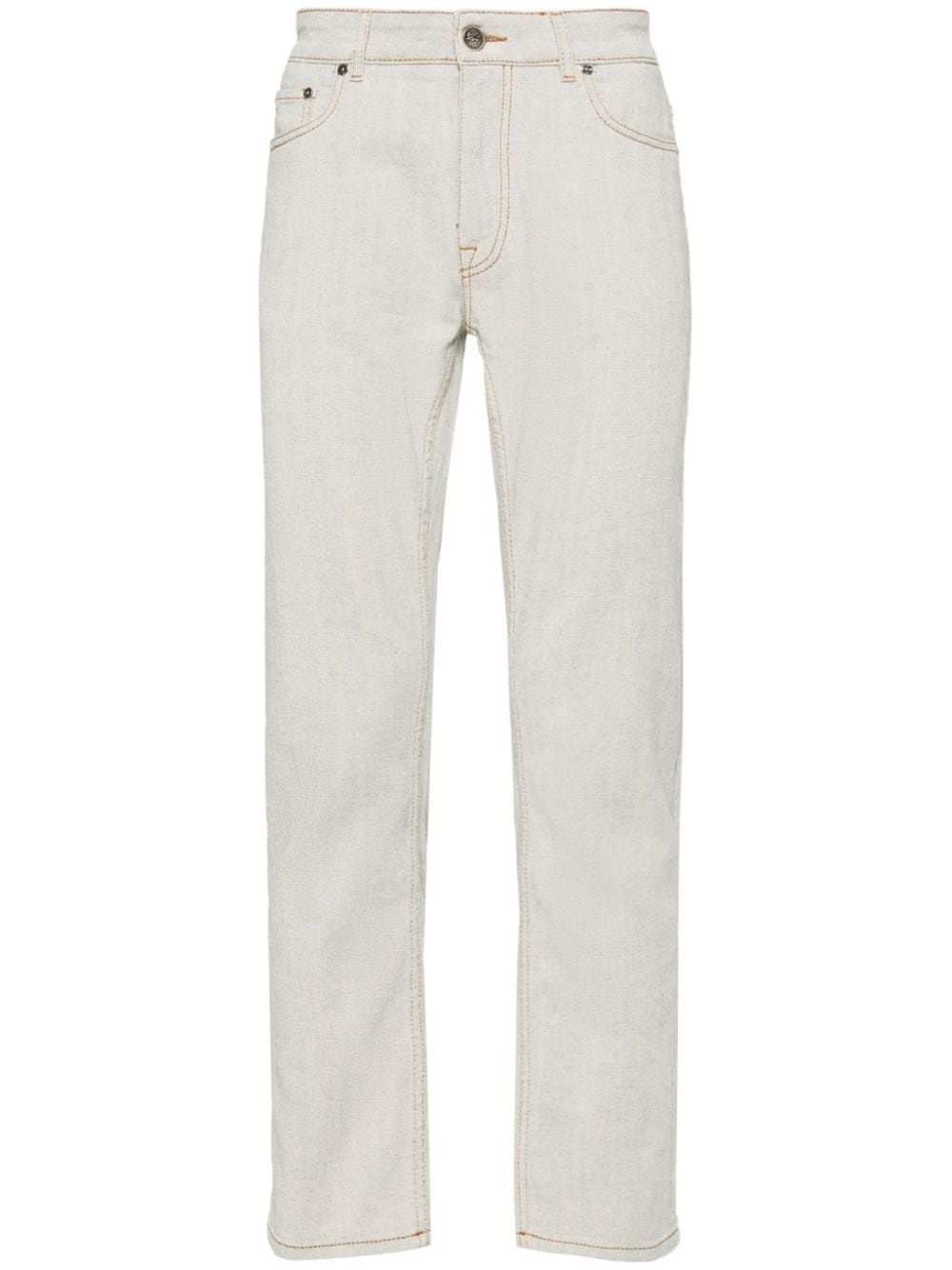 slim-fit cotton jeans - 1