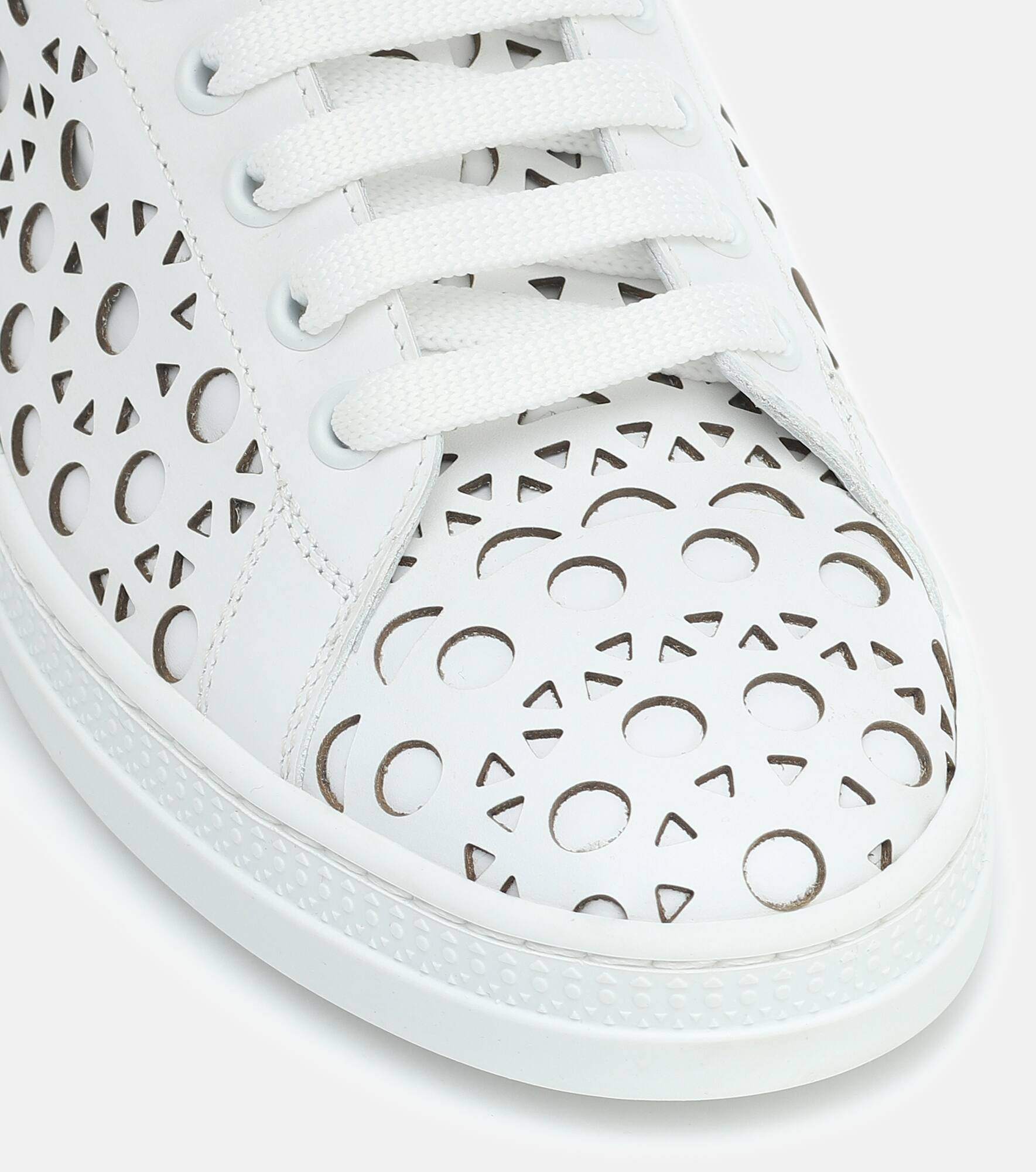 Laser-cut leather sneakers - 6