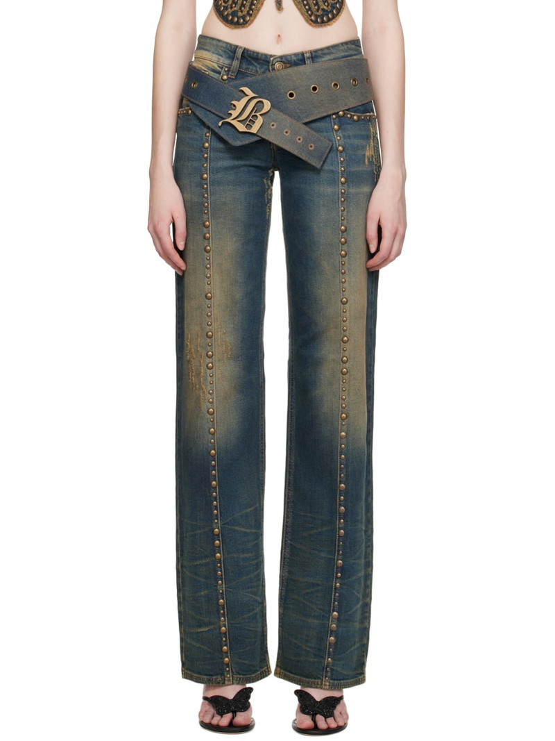 Blue & Beige Boyfriend Jeans 1