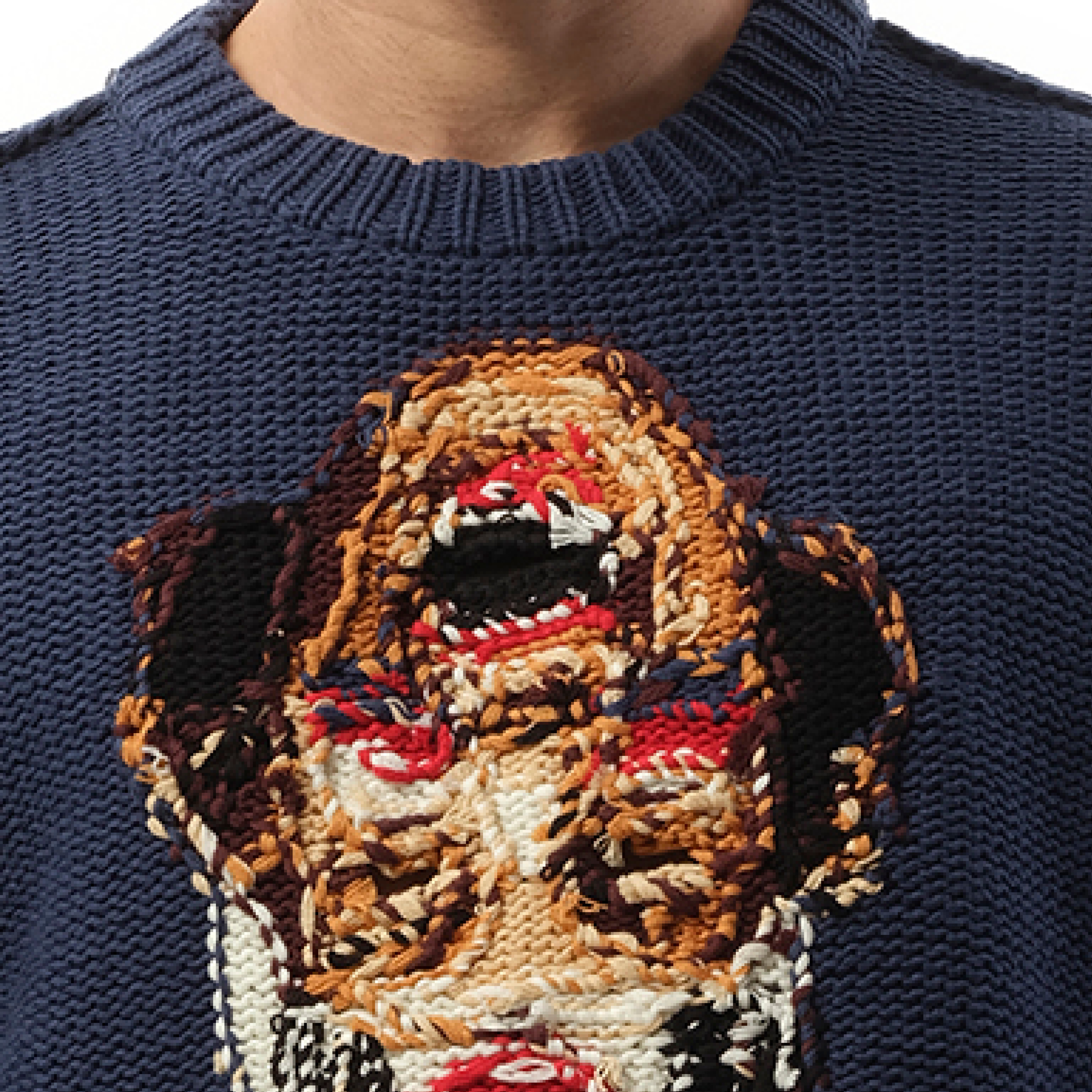 Acting Supporter Knitwear Sweater in Navy - 3