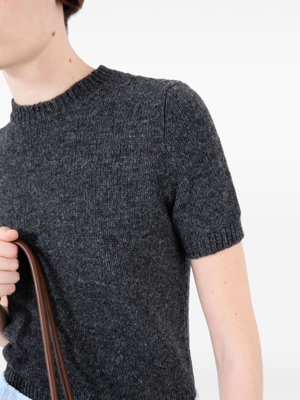 short-sleeve cashmere top - 5